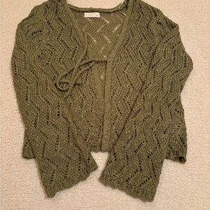 LC Lauren Conrad Sage Green Open-Front Cardigan